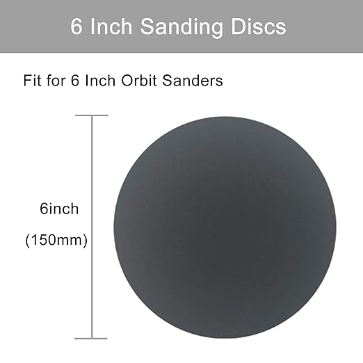 6 Inch 50 Pcs Wet Dry Sanding Discs Hook and Loop, 600 Grit Sandpaper Automotive Wood Metal Polishing & Sanding, Silicon Carbide Sand Paper for Random Orbital Sander (Grit 600)