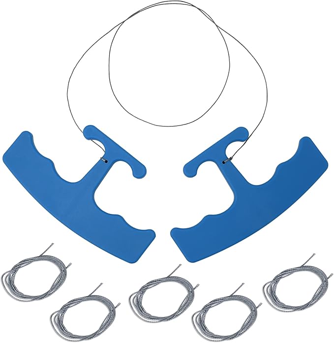 NEWISHTOOL PlateLine Remover Car Emblem Removal Tool with 5PCS 60CM PE Cord for Easily Remove Vehicle Logos, Nameplates, Badges and Paste Signs Plates, Plastic Ergonomic Shape Aid Vinyl Wrap Tools