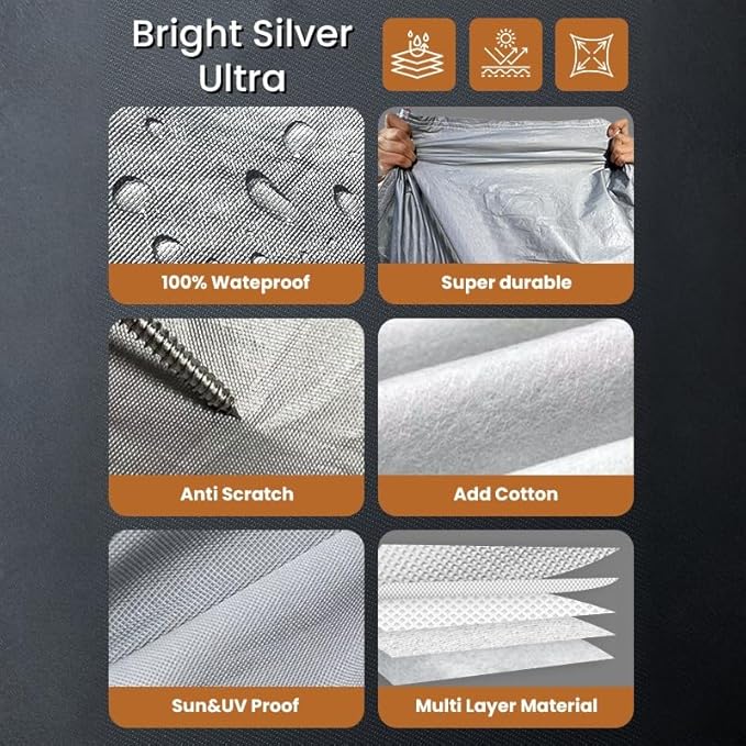 Durability Car Cover Waterproof All Weather Large SUV Car Cover Winter Snow Four Seasons Cover Protector for SUV Tarp FIT Chevy Tahoe Hummer H2 Under 216"