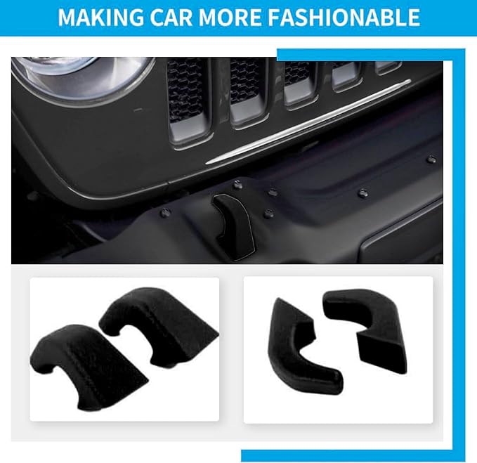 Bumper Tow Hook Covers 2Pcs Compatible with 2007-2018 Jeep Wrangler JK JKU/for 2018-2025 JL JLU & Jeep Gladiator JT Exterior Accessories(Black)