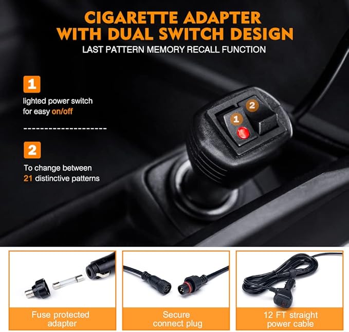 Xprite 31.5 Inch Blue LED Traffic Advisor Strobe Light Bar, 21 Flashing Patterns w/Suction Cup Mount, Windshield Deck Emergency Warning Lightbars for Police Volunteer POV Vehicles Trucks SUV UTV