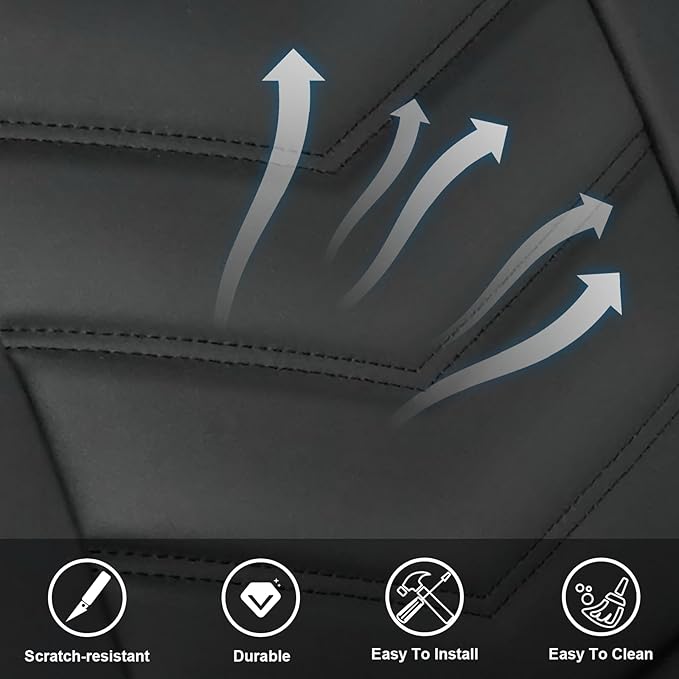 Car Seat Covers Fit for Subaru Crosstrek 2016-2024 Seasonal Safeguarding Skin Friendly Leather Fabric Seat Cover Sets of Premium Nappa Leather High Rebound Sponge Set Protectors, Full Set, Black