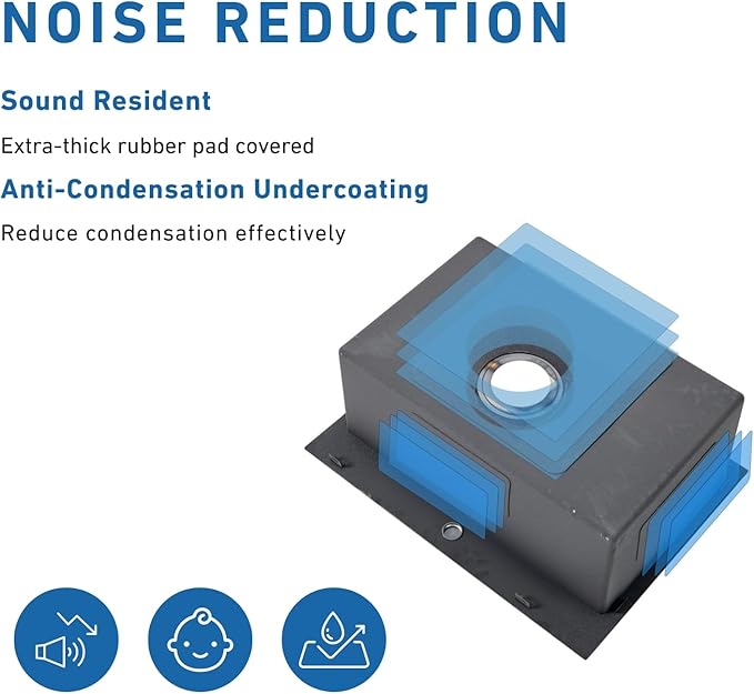 22 Inch Drop In Kitchen Sink Black, 22 x 18 Stainless Steel Single Bowl Top Mount Drop In Bar Wet Prep RV Outdoor Kitchen Sink, 16 Gauge Gunmetal Black