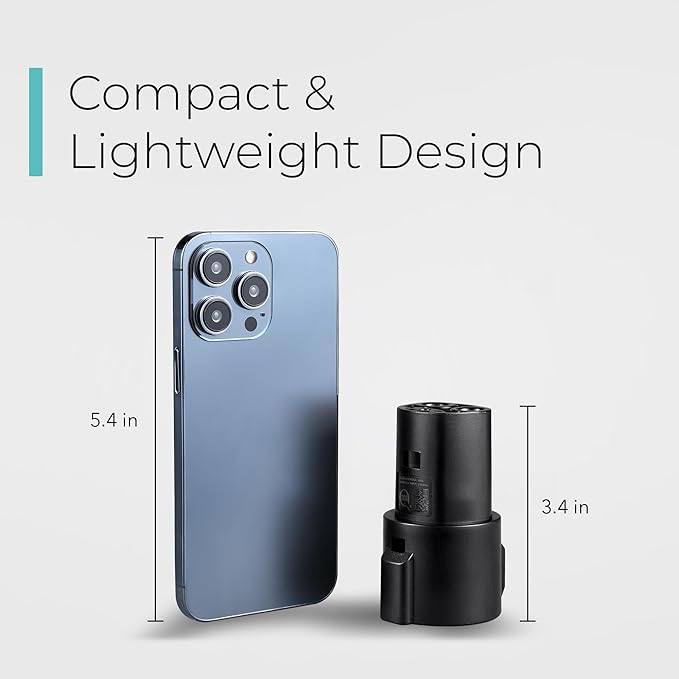 Lectron J1772 to Tesla Adapter 80 Amp (250V) - EV Charging Adapter Compatible with Tesla Model S/3/X/Y/Cybertruck and All Electric Vehicles in The NACS Alliance (Black)