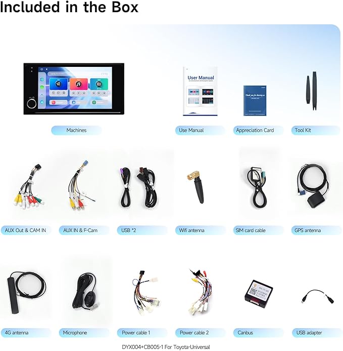 Dasaita Android 13 Double Din for 4Runner 03-09/Tundra 03-06/FJ Cruiser 07-24/RAV4 01-05/Highlander 01-07 OEM Radio Car Stereo, Wireless Carplay/Android Auto,7"Screen Head Unit,5G WiFi/4G LTE, 6+64GB