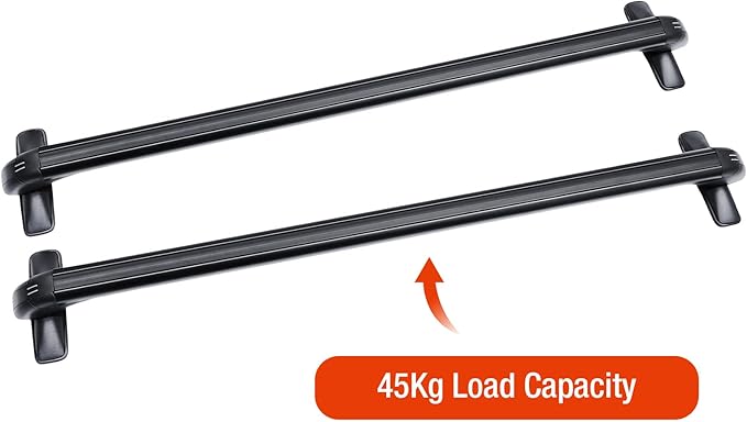 Car Roof Bars, General Roof Rack Beam, Aluminum Car Top Bar Vehicle Rack with Anti-Theft Lock, Adjustable Window Frame, Maximum Load 75KG/165.34 LBS