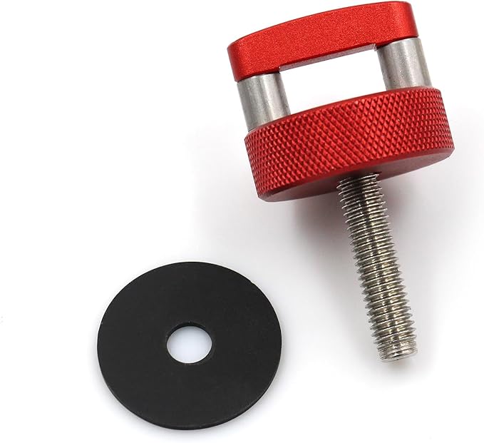 Billet Aluminum Hard Top Quick Removal Fastener Thumb Screw Integrated D Ring for Jeep Wrangler JK 2007-20018 JL 2018-2022 & Gladiator JT (Red)