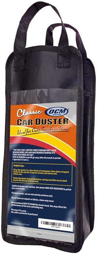 Classic Car Duster with Solid Wood Handle Includes Storage Case - Popular Detailers Choice
