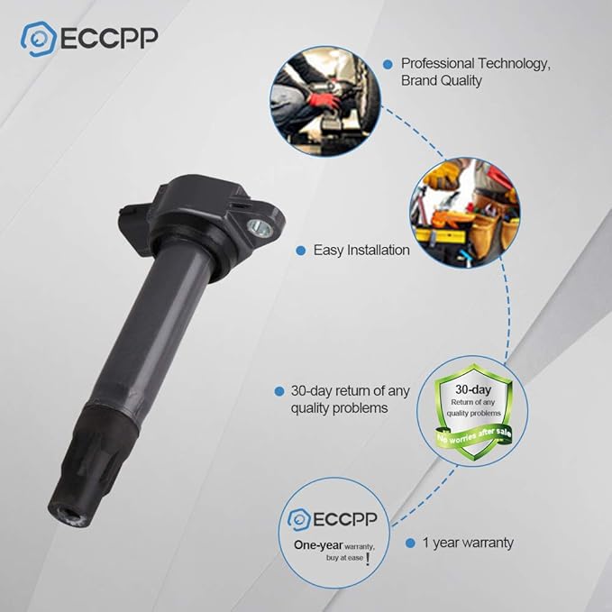 ECCPP Portable Spare Car Ignition Coils Compatible for Mitsubishi Lancer/Outlander/Outlander Sport/RVR 2007-2014 Replacement for UF589 5C1751 for Travel, Transportation and Repair (Pack of 4)