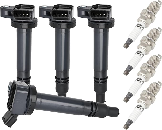 ECCPP 4 ignition coils with 4 iridium Spark Plugs,UF314,for Toyota Matrix 1.8L 2003 2004 20052006,for Toyota,for Corolla 1.8L 2005-2006,for Pontiac Vibe 1.8L 2003 2004 2005,UF314 C1306 5c1295