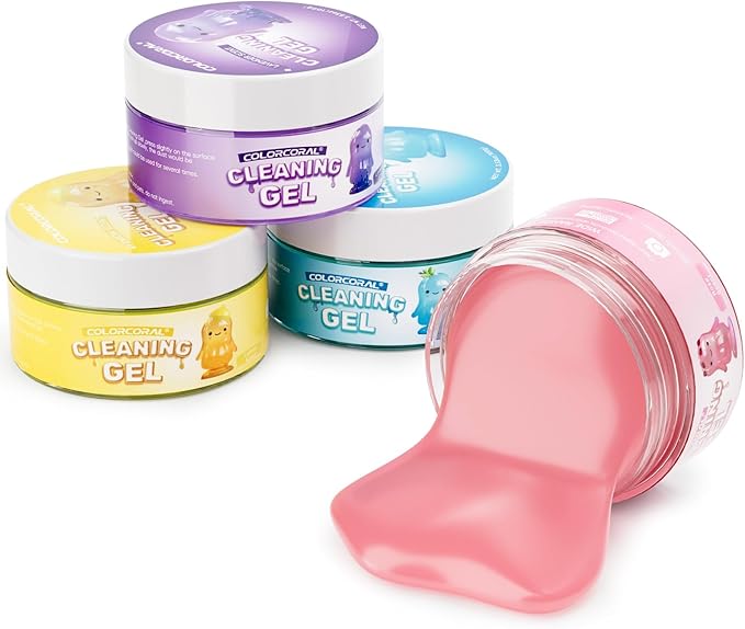 Car Cleaning Gel Reusable 4Pack - Dust Cleaning Putty Keyboard Slime for Car Interior Air Vent Cleaner, Auto Detailing Tools Accessories, Dust Remover Gifts for Men Women,Cleanings Gadgets,400g