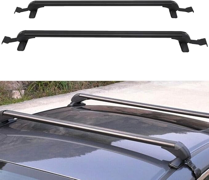 SCITOO Roof Rack Cross Bars Baggage Carrier Universal 48" Window Frame Black 2 Pcs Roof Top Rack Luggage Carrier