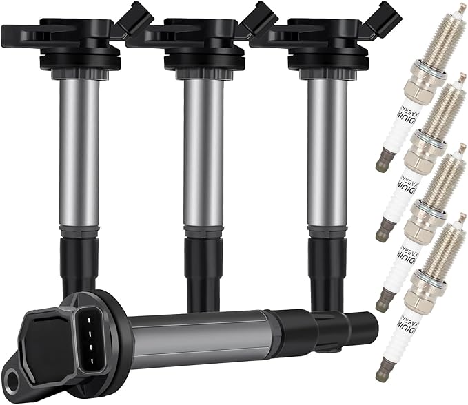 ECCPP UF619 4 ignition coils with 4 iridium Spark Plugs 4711 for Toyota for Lexus for Scion Prius V Plug-In Corolla Matrix CT200H XD IM 2009 2010 2011 2012 2013 2014 2015 2016 2017 1.8L L4 UF-596