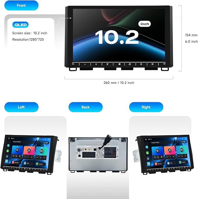 Dasaita Tundra Head Unit for 2014-2021 Toyota Tundra Upgrades with Wireless Carplay & Android Auto, Android 13 Radio, 8+256GB, DTS, Plug & Play Stereo, 10.2" QLED Screen, Voice Control, GPS Navigation