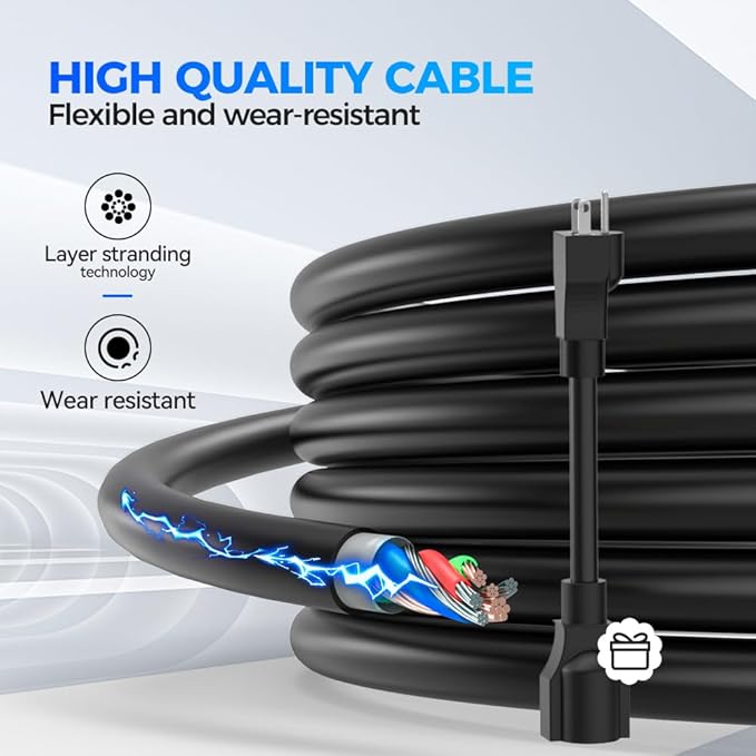 EV Charger Level 1/2 6-16A Adjustable, EV Chargers for Home with 25 FT J1772 EV Charging Cable, Electric Vehicle Charging Stations with NEMA 6-20 & 5-15 Plug, 110V-240V IP66 Waterproof