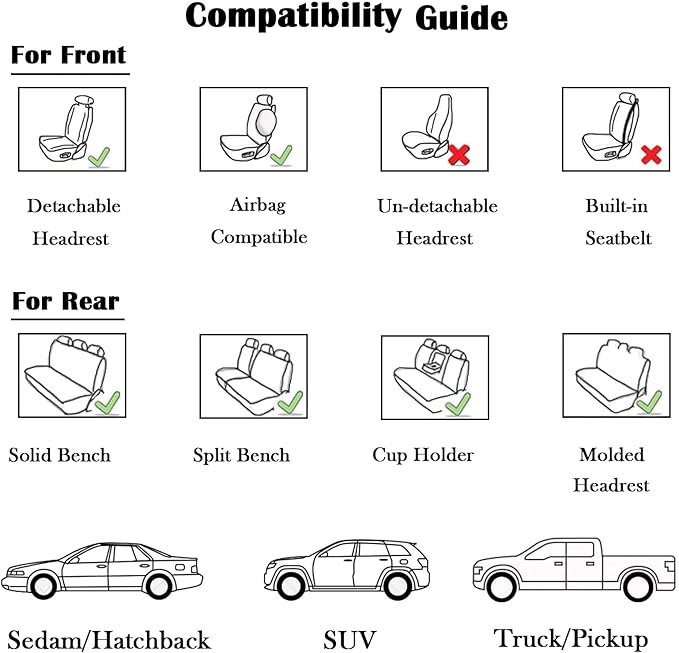 Car Seat Covers Full Set for Honda Accord 2003-2025 Leather Seat Covers, Breathable Soft Non-Slip Waterproof Seat Cover, Car Seat Protector Adaptive Airbags(Standard, Black+Blue)
