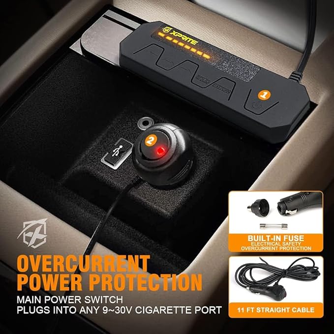 Xprite Red & Blue LED Emergency Strobe Dash Lights, Interior Windshield Visor Safety Flashing Light Bars for Police Law Enforcement POV Vehicles Trucks