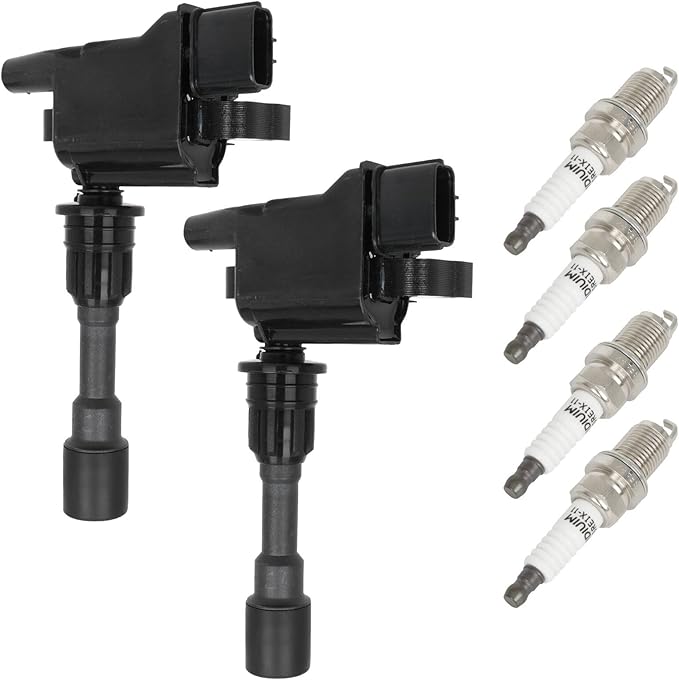 ECCPP 2 ignition coils with 4 iridium Spark Plugs,UF408,coils packs,for mazda Miata 2001 2002 2003 2004 2005 L4 1.8L,UF408,50087,5C1208