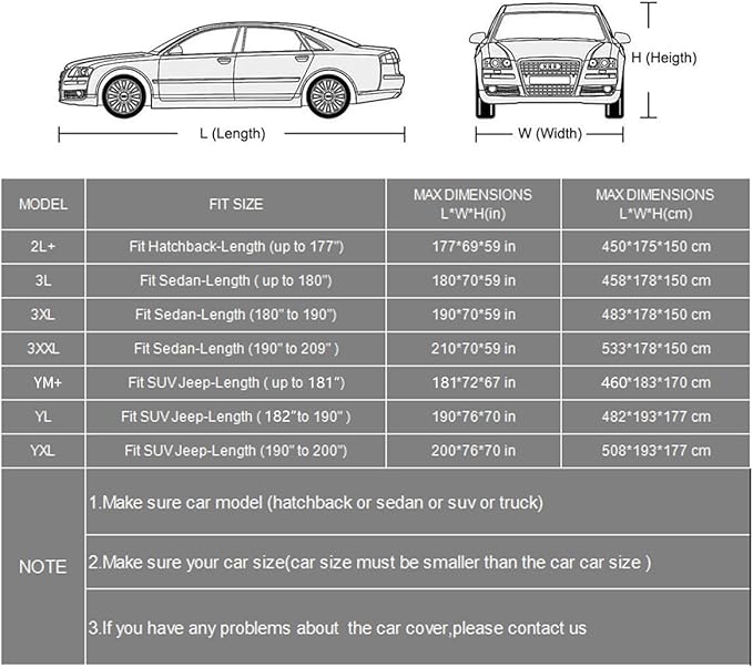 SUV Car Cover Waterproof All Weather,Cover Full Exterior Cover Windproof Outdoor Full Car Cover UV/Snow/Hail/Dust Protection Fit SUV Jeep-Length 190" to 200"