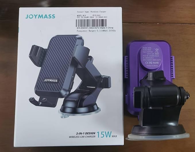 Wireless Car Charger, Phone Holders for Your Car, 15W Auto Clamping Phone Mount Car Accessories for iPhone 16 15 14 13 12 Mini Pro Max, Samsung Galaxy S24 Ultra S23 S22+ Note 20, etc - Purple