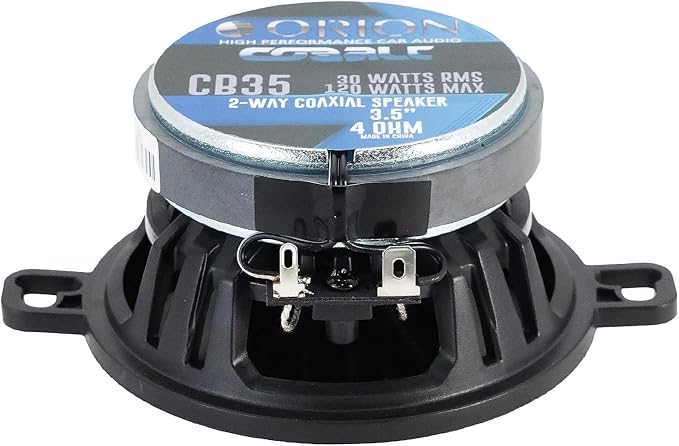 ORION Cobalt Series CB35 3.5” 2-Way Coaxial Car Speakers, 120W, 4 Ohms, Full Range, Enhanced Bass, Polypropylene Cone & Butyl Rubber Surround, Easy Install (Pair)