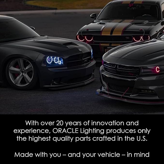 ORACLE Lighting 5847-334 Pair of ColorSHIFT 20W LED Fog Lights Compatible with 2018 2024 Wrangler JL - Amber - Road Compliant - Rugged & Durable - High Performance