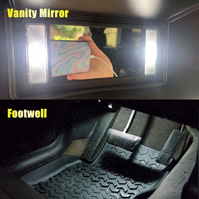 12-Pieces Ram Interior LED Light Kit for Dodge Ram 2009 2010 2011 2012 2013 2014 2015 2016 2017 2018 White 6000K Interior LED Lighting Package + License Plate Lights, Install Tool