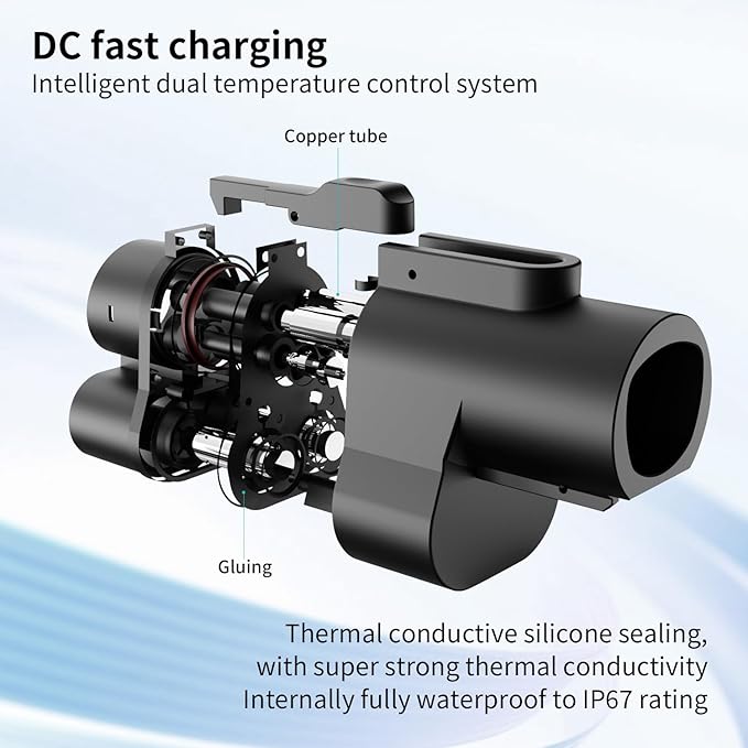 Tesla Supercharger NACS to CCS1 Electric Vehicle Adapter - 500 Amps / 1,000V, Tesla V3/V4 DC Charging Stations Supercharger Adapter, 250KW DC Fast Charging