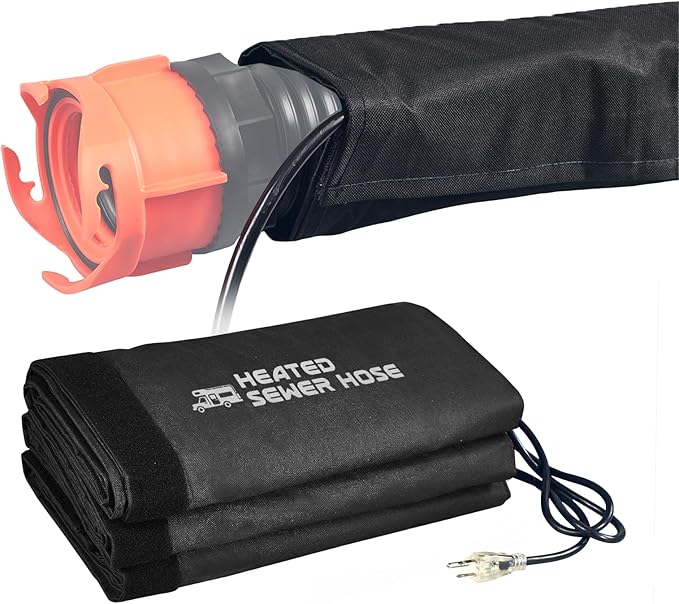 REHOSEUP15FT Electrical Heated Sleeve of Rv Sewer Hose, Not Including Black Rv Sewer Hose, Heated Sleeve for Sewer Hose for Rv/Camper/Rv Accessories in Winter,Patent No. : 12,092,251
