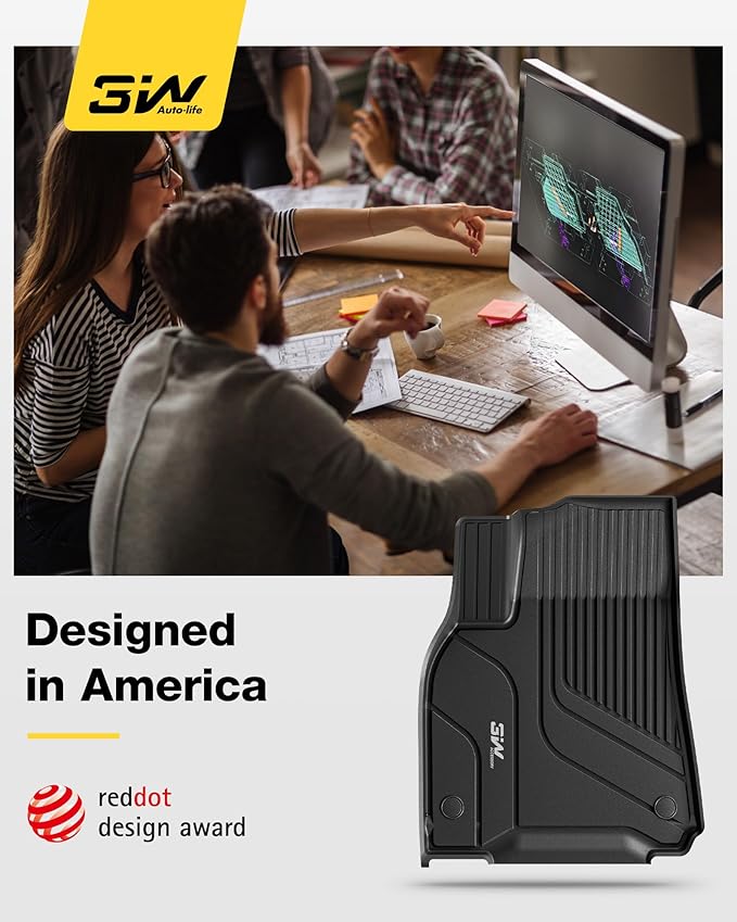 3W Floor Mats with Front Carpet on TOP Fit for Tesla Model Y 2020-2025 All-Weather TPE Full Set Floor Liners and Cargo Liner Mats Accseeories Custom Fit for Model Y 5-Seat(Not for Juniper)