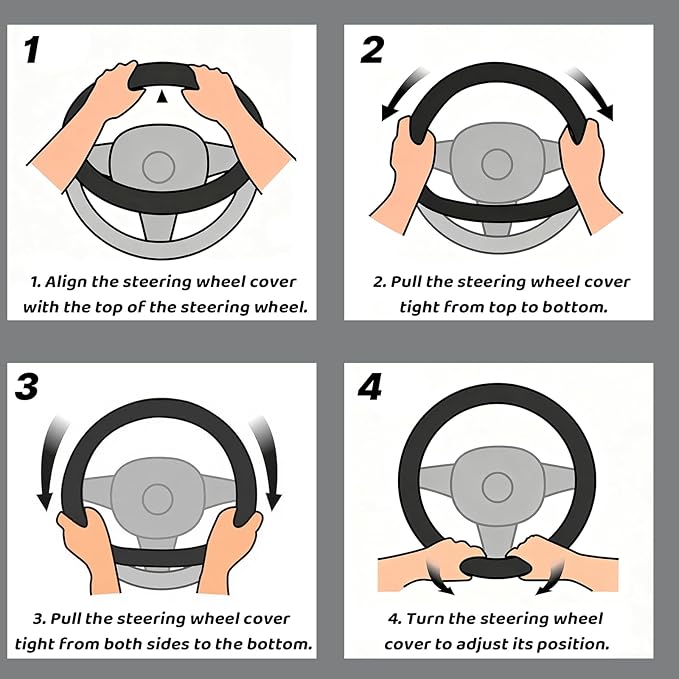 Universual Fluffy Fur Soft Fuzzy Steering Wheel Cover Leather Women Men Pink Sporty Cute 14 inch Car Accessories Non-Slip Decoration