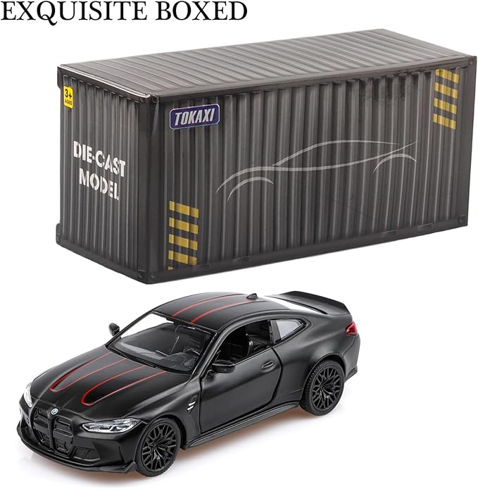 1/36 Scale BMW M4 Diecast Model Cars,Pull Back Vehicles BMW Toy Cars,Cars Gifts for Boys Girls(Black)