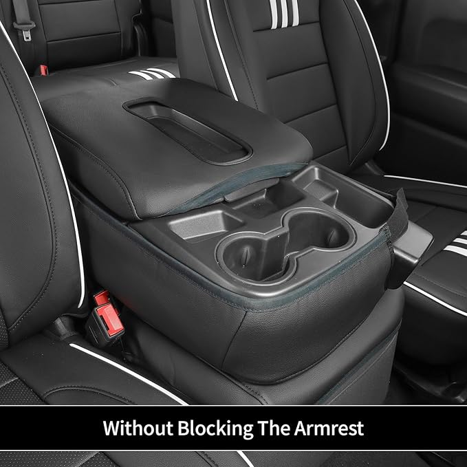 EKR Silverado Seat Covers Custom Fit for (Double Cab) 2019-2026 Chevrolet Silverado 1500/1500 Limited/HD 2500/3500, Rear Row W/No Armrest,Faux Leather(Black with White Trim)