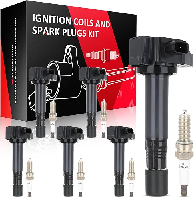 ECCPP Ignition Coil Coils&iridium Spark Plugs UF713 for Acura for Honda 2013 2014 2015 2016 2017 2018 2019 MDX RDX RLX TLX for Accord Crosstour Pilot Ridgeline 3.5L set of 6