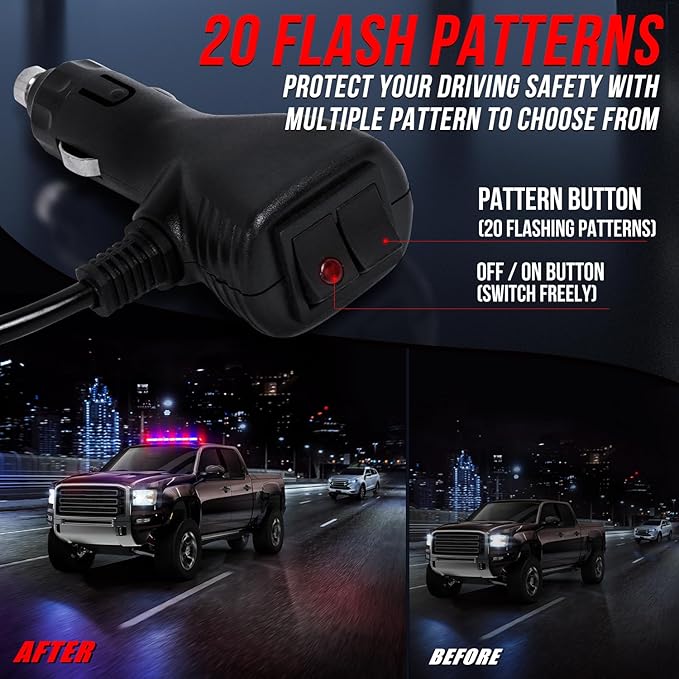 34inch 166 LED Emergency Rooftop Strobe Lights Bar Flashing Safety Traffic Advisor Warning Hazard Snow Plow Light W/Magnet Base for Work Trucks Vehicles Construction Tow Pickup Red Blue