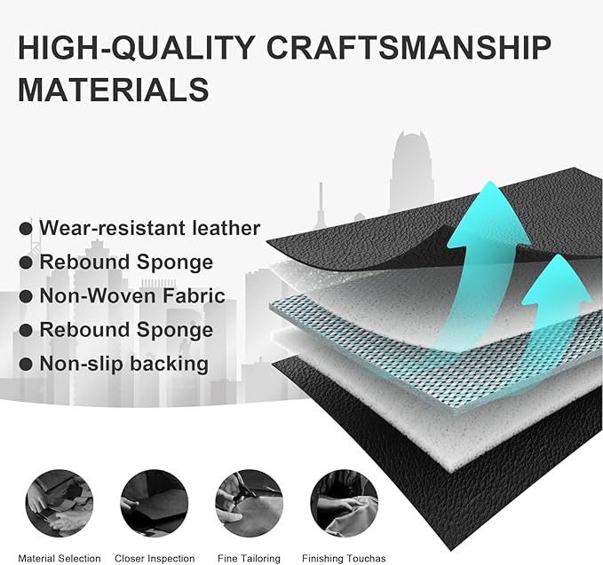 JOJ Car Seat Covers Fit for Chevrolet Tahoe 1997-2022,7 Seat Car Seat Cover,No-Slip Waterproof Breathable Faux Leather,Full Set with Pillow Steering Wheel Covers,Black Coffee