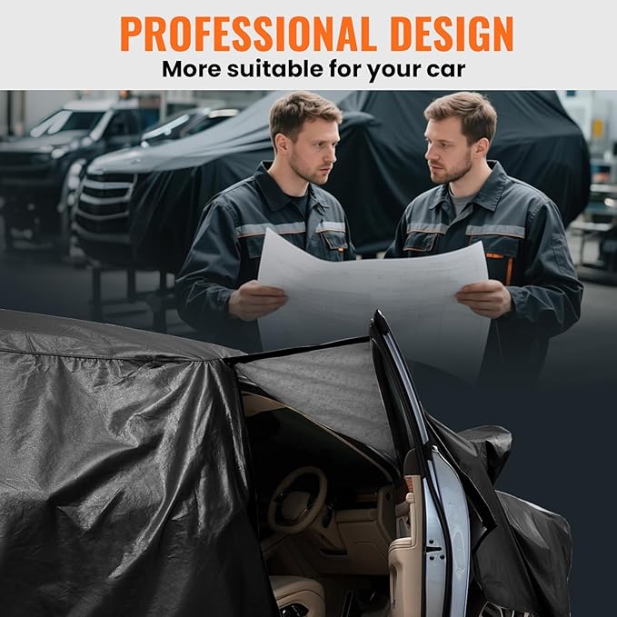 12-Layer Custom Fit Car Cover for Tesla Model S (2012-2026), Upgraded Waterproof All-Weather Full Exterior Cover with Door Zipper and Charging Port, for Snow Rain Dust and Sun UV Protection-Black.