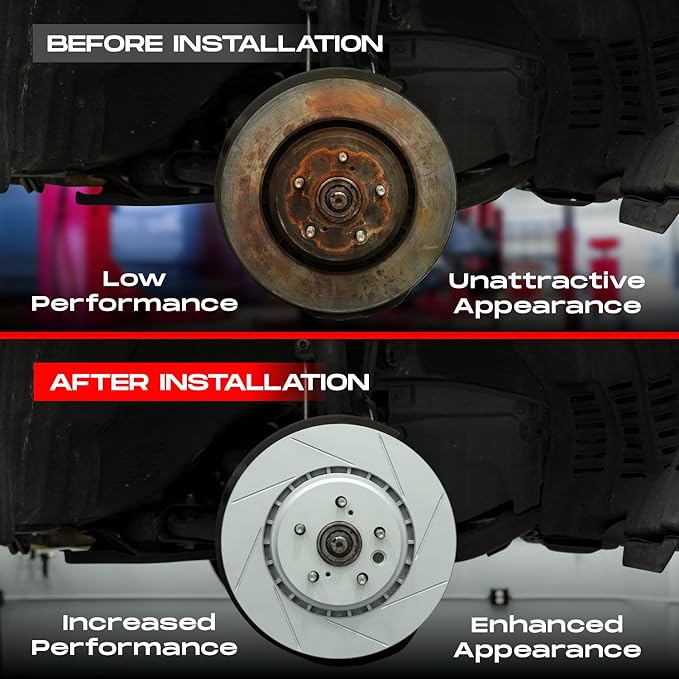 R1 Concepts Front Rear Brakes and Rotors Kit |Front Rear Brake Pads| Brake Rotors and Pads| Performance Sport Brake Pads and Rotors| Hardware Kit|fits 2007-2015 BMW 328i, 328i xDrive, 328xi, X1