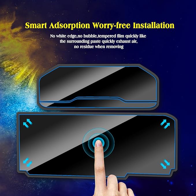 (4pcs) for 2022- 2026 Silverado Sierra 1500 Screen Protector for 2022 2023 2024 2025 2026 Silverado GMC Sierra 1500 2500 3500 HD 13.4Inch (Tempered glass Nav.&Soft Dashboard Screen Protector), Dash+Nav