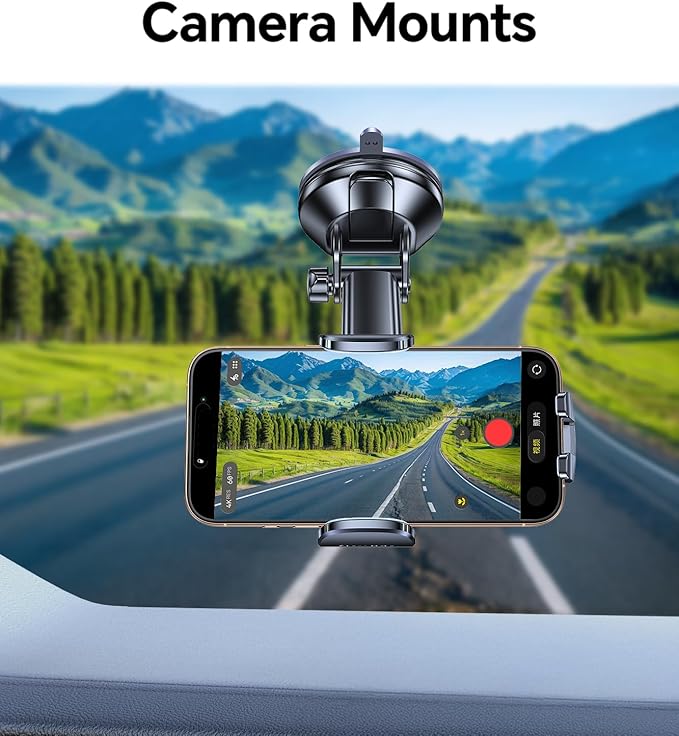 Romuto Phone Holders for Your Car Phone Holder MountใSuper Suction Cupใ Cell Phone Mount for Car Accessories for Women Men Dashboard/Windshield/Vent Camera Mounts Truck Stand for iPhone 17 16 Samsung