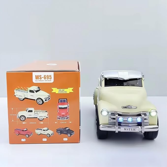 Solar Energy Truck Bluetooth Speaker – Portable Wireless Speaker with LED & Rechargeable Battery