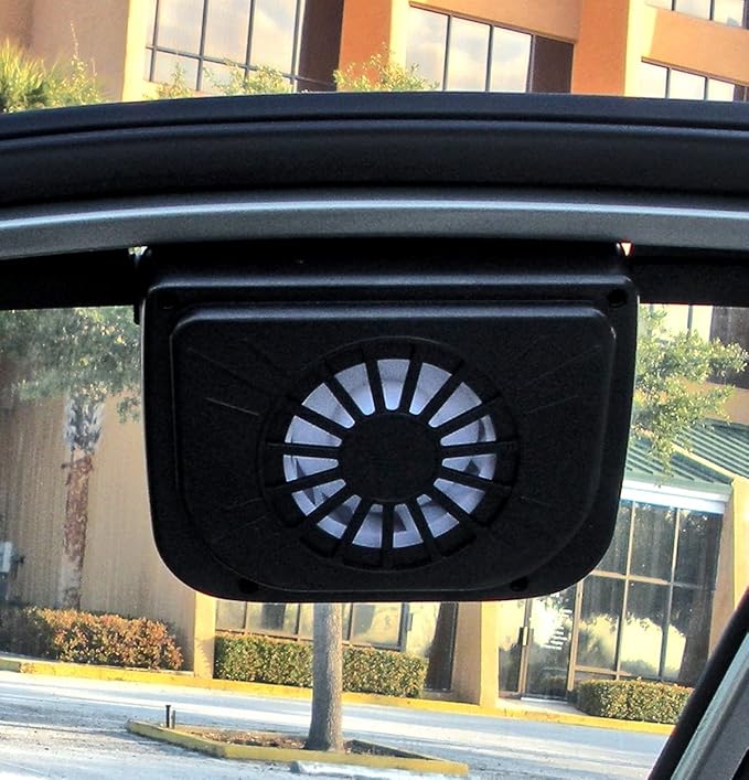Koolatron AutoKool Solar Powered Car Window Fan - Exhaust Vent Air Circulation Cooling, Solar Operated Panel Portable Ventilation System for Parked Vehicles Truck, SUV, Van
