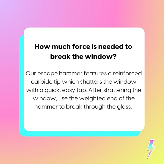 BLINGSTING Glammer Safety Hammer - Emergency Automotive Escape Hammer Tool, Seat Belt Cutter & Car Window Break Tool - White & Black, 2 Count