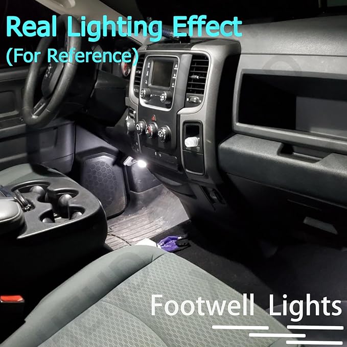 12Pcs Ram 1500 Interior LED Lights for 2009-2018 Dodge Ram 1500 2500 3500 Super Bright 6000K White LED Interior Lights Package + Install Tool