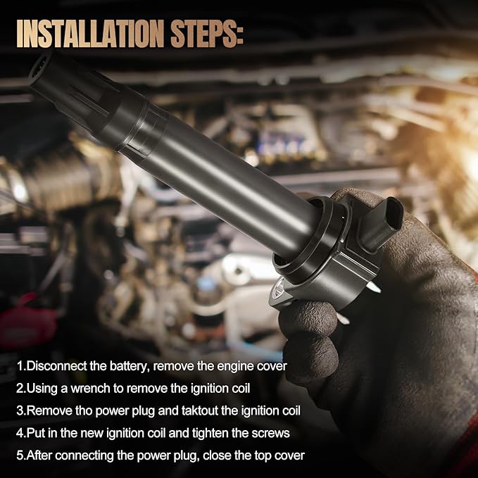 Set of 4 UF816 Ignition Coil Pack Compatible with Hyundai Sonata Elantra Kona Veloster Compatible with Kia Forte Optima 2.0L L4 Replaces 27300-2E601 GN10877 UF-816 49137 273002E601