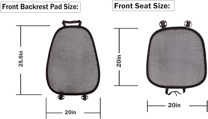 Summer Cool 3D Air Mesh Breathable Vented Car Seat Cushion Pad Set,Universal Auto Back Cooling Ventilated Seat Cover for Car SUV Truck Van Pickup (Black, 1 Pack seat pad +1 Pack Back Cushion)