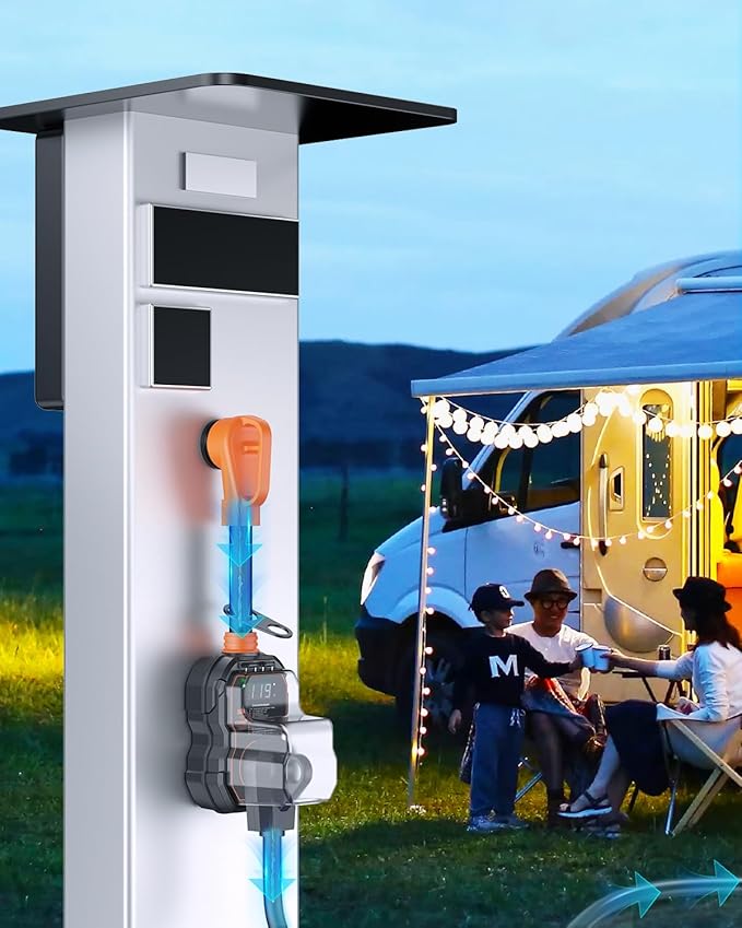 GEARGO RV Surge Protectors 50 Amp with Smart LED Display, 15000 Joules RV Circuit Analyzer Waterproof with High/Low Voltage Protection, RV Adapter Plug for Camper