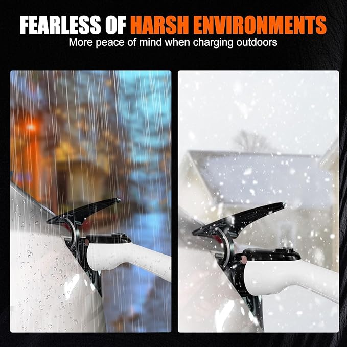 40FT Cable EV Charger Level 1 and Level 2 16 Amp EV Charging Station with NEMA5-15P & 6-20 Plug, Compatible with J1772 Electric Cars for Household Travel Portable Electric Vehicle Charger