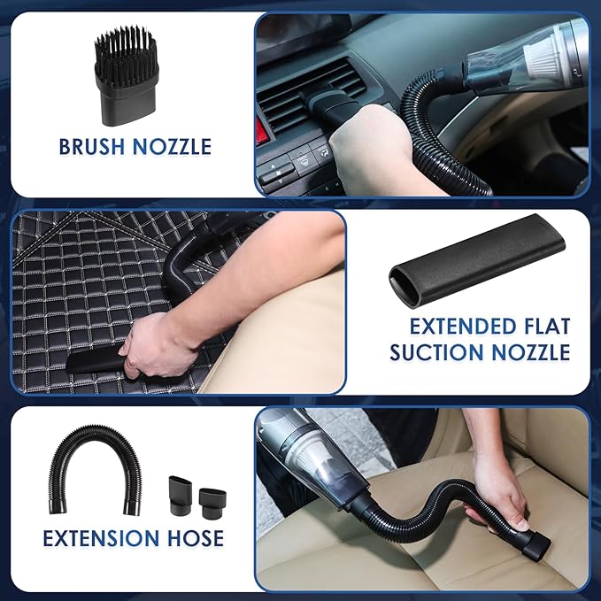 Viewsun 21Pcs Car Cleaning Kit with High Power Handheld Vacuum, Car Wash Mop with Long Handle, Bucket, Detailing Brush Set, Windshield Cleaner, Complete Interior Exterior Washing Supply for Men Women