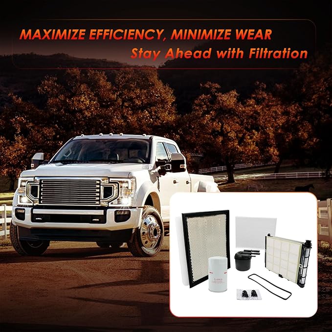 6.7L Diesel Filter Kit, FD-4624 Fuel Filter, FA2031 Engine Air Filter, FP92 Cabin Air Filter, FL2124S Oil Filter, Compatible with 2020-2023 Ford F250 F350 F450 F550 Super Duty V8